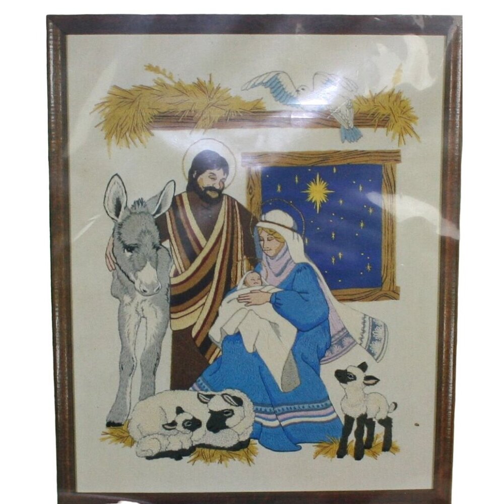 Vintage Dimensions Crewel Kit Nativity Scene 8001 Sealed - Picture 2 of 4